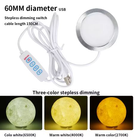 Lâmpada LED Redonda Ajustável – Compatível com Kits Bambu Lab para Projetos 3D
