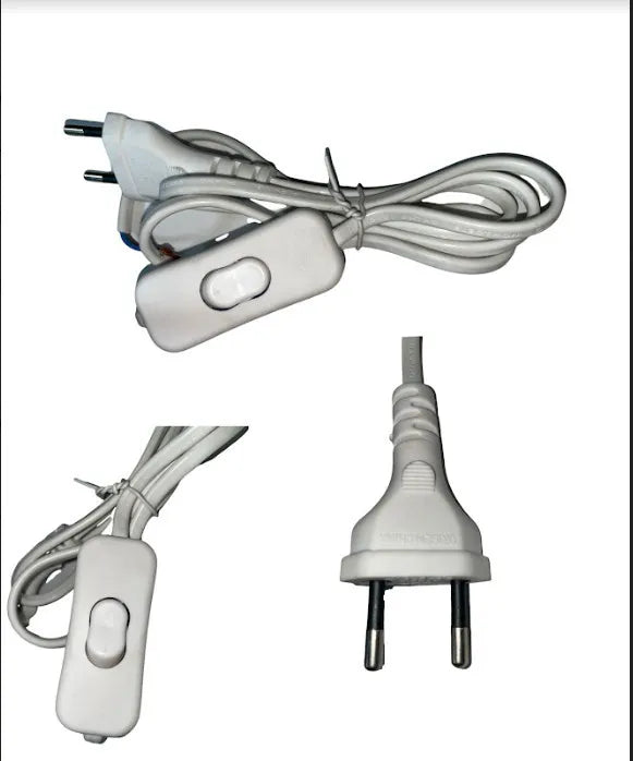 Kit 5 Rabichos de Abajur com Interruptor | 1,20m Bivolt – Preto ou Branco
