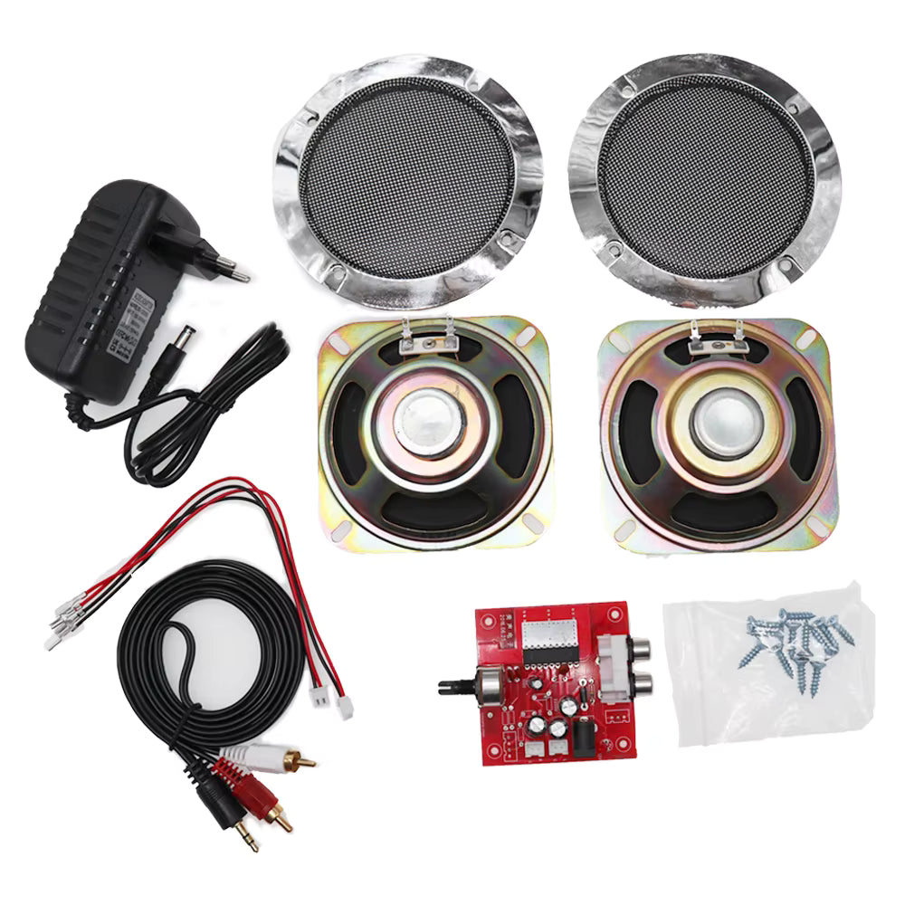 Kit Caixa de Som com Amplificador para Arcade – Alto-falantes 4” 5W para Fliperama e Bartop