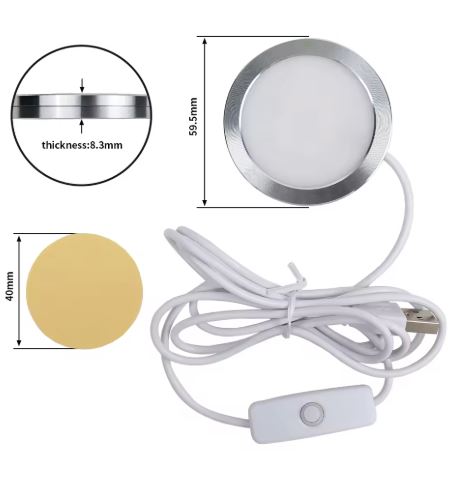 Lâmpada LED Redonda Ajustável – Compatível com Kits Bambu Lab para Projetos 3D