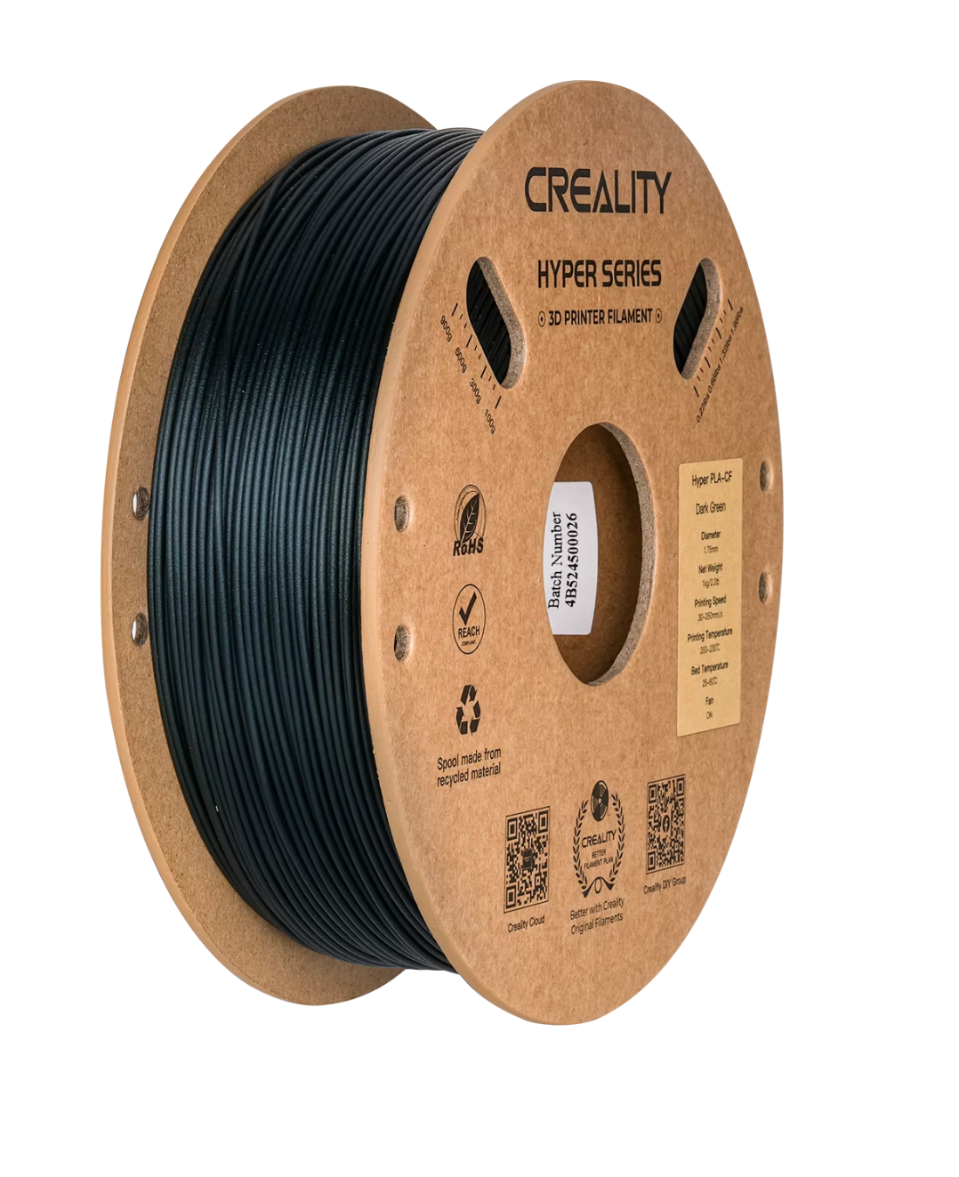 Filamento Creality Hyper PLA-CF (PLA Carbon Fiber) 1.75mm 1kg