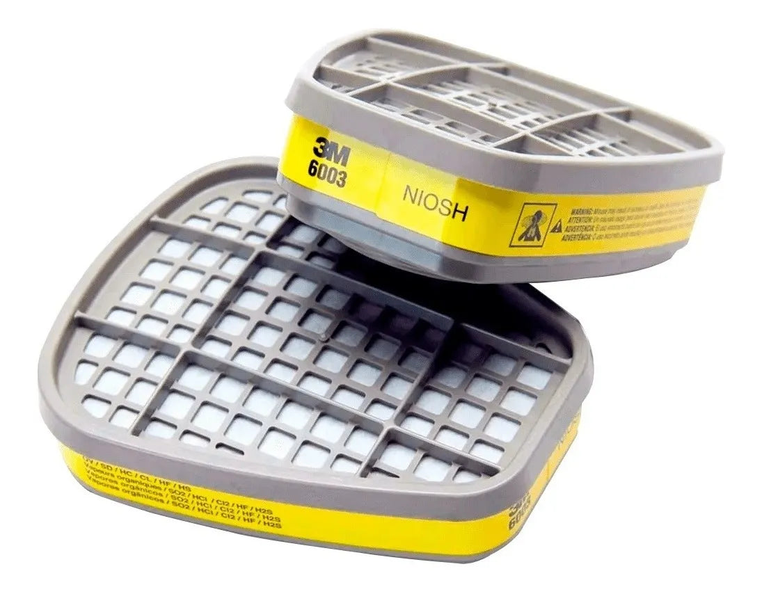 Filtro Cartucho Químico 3M 6003 VO/GA – Par para Respiradores Semifaciais e Faciais Inteiros