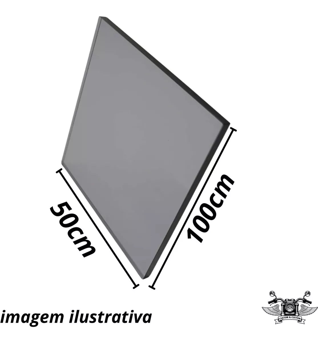 Chapa de Acrílico Cast Fume 100cm X 50cm - 3mm