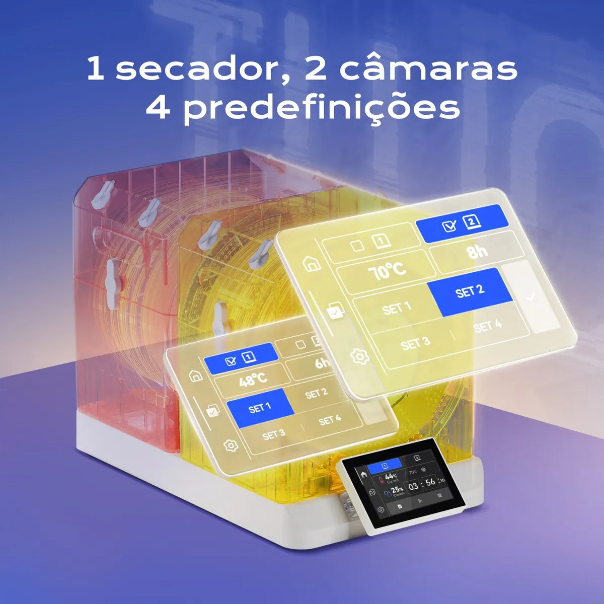 Secadora de Filamentos Chitu Systems – 4 Bobinas, Controle Independente