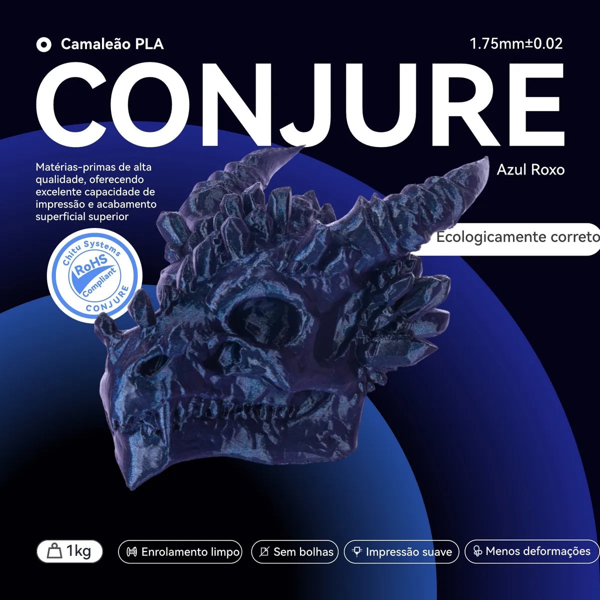 Filamento Conjure PLA Camaleão - 1,75mm - 1Kg