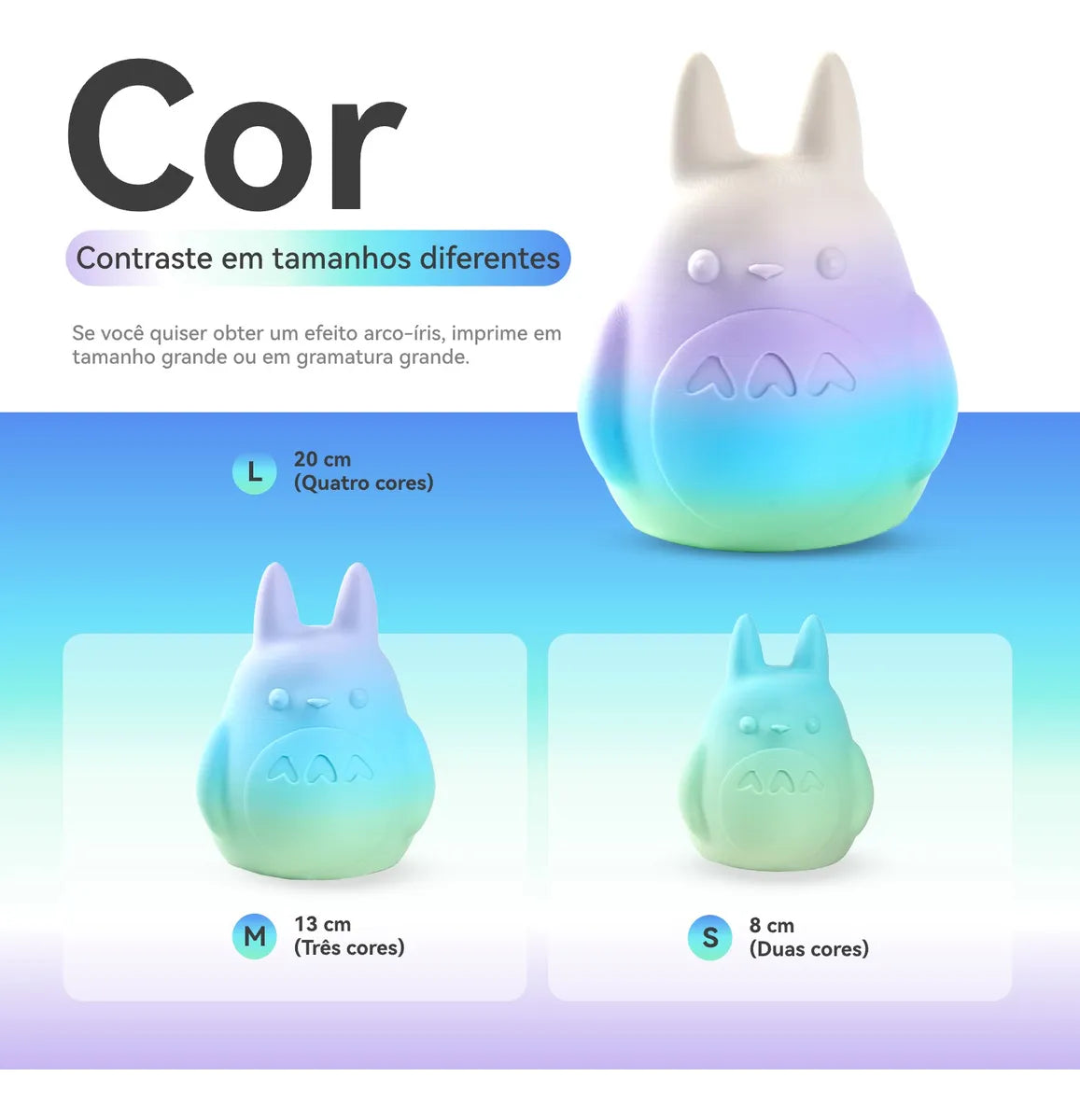 Filamento Conjure PLA Matte Rainbow (Arco-Íris) - 1,75mm - 1Kg