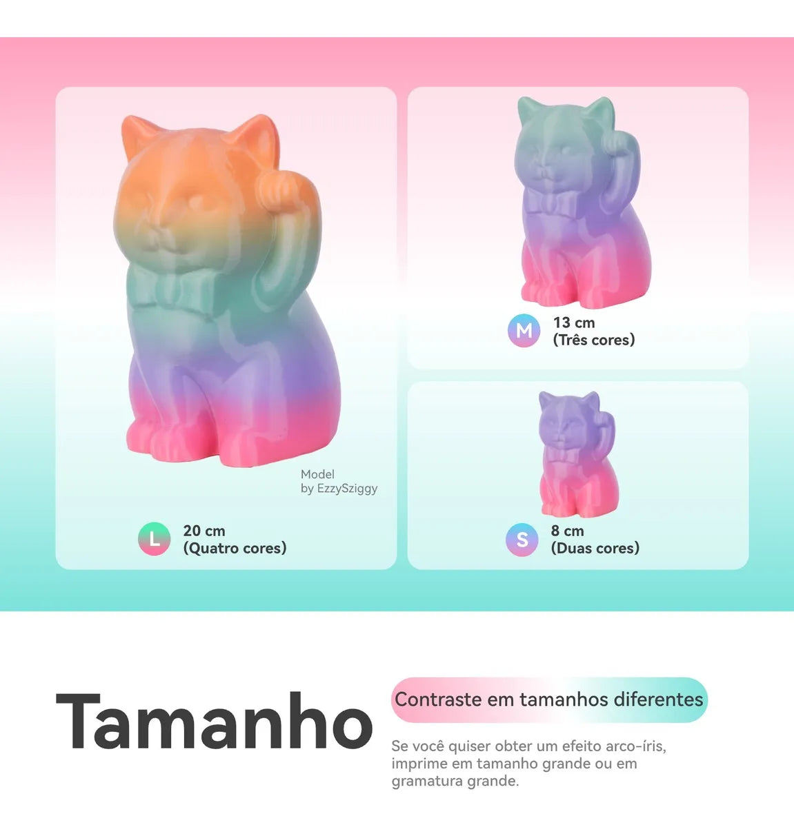 Filamento Conjure PETG Silk Rainbow (Arco-Íris) - 1,75mm - 1Kg