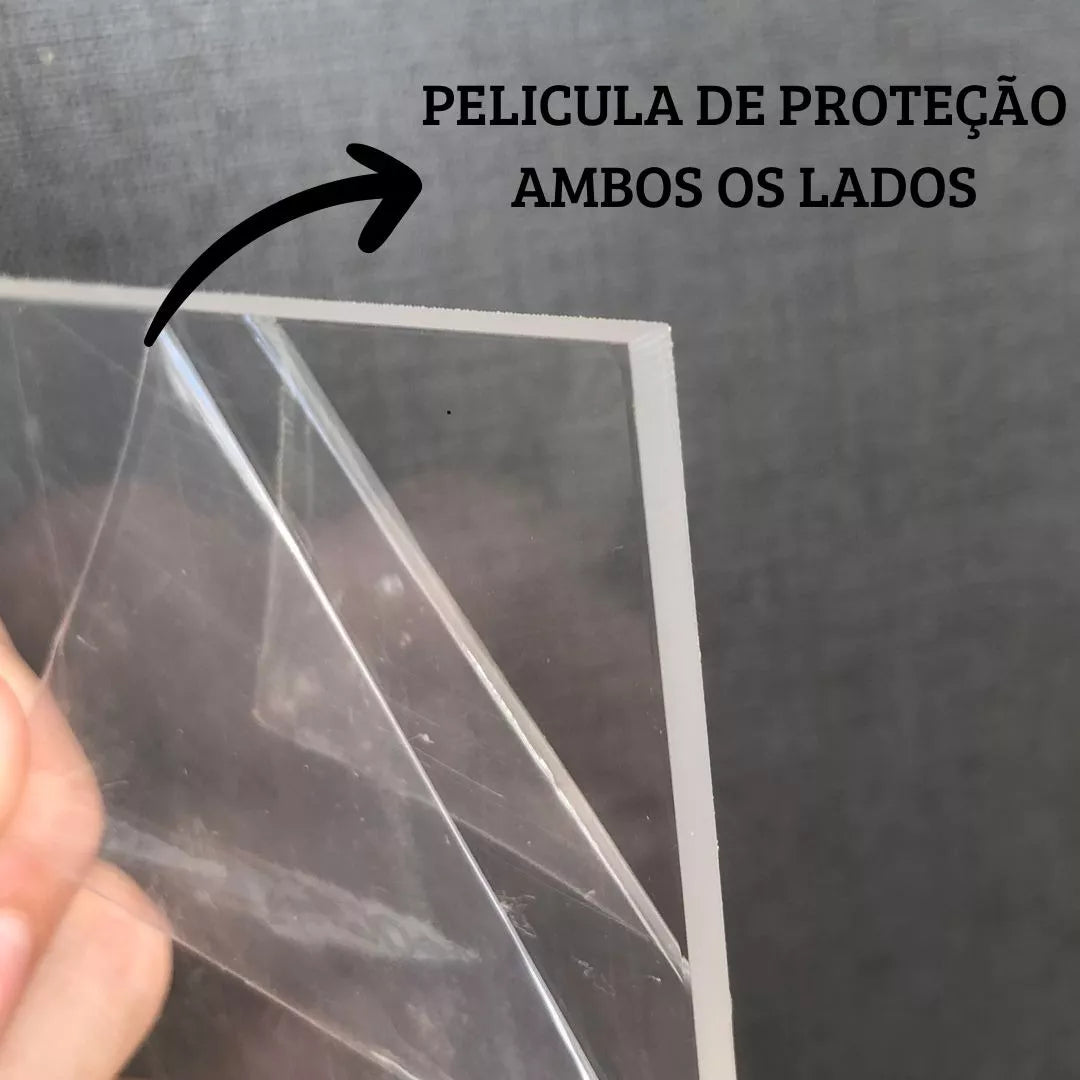 Chapa De Acrílico Transparente Cristal 100 X 50 cm - 3mm