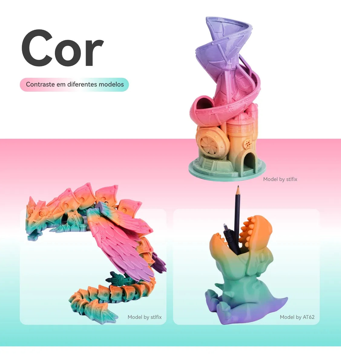 Filamento Conjure PETG Silk Rainbow (Arco-Íris) - 1,75mm - 1Kg
