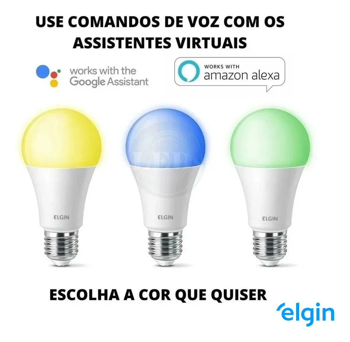 Lâmpada Smart LED RGB 15W Elgin Wi-Fi – Compatível com Alexa e Google | Controle por App