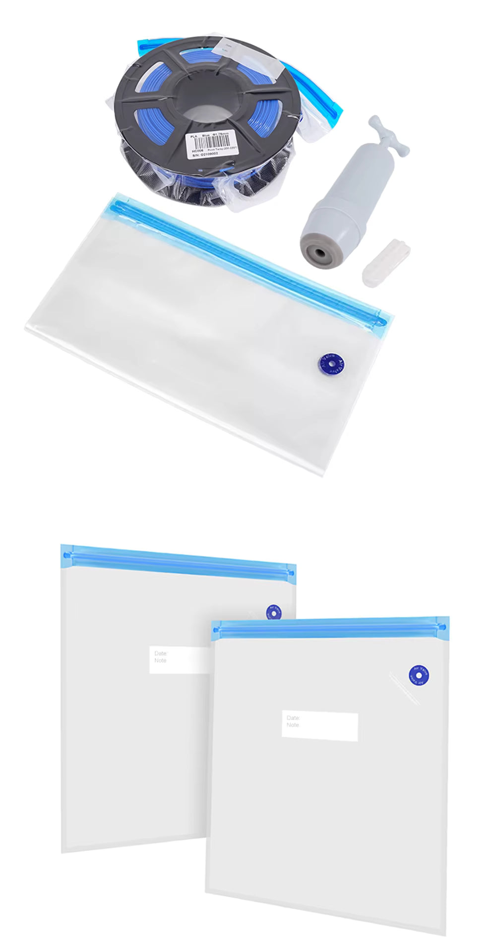 Vacuum Bag - Saco Selado a Vácuo - para Armazenamento de Filamentos 3D