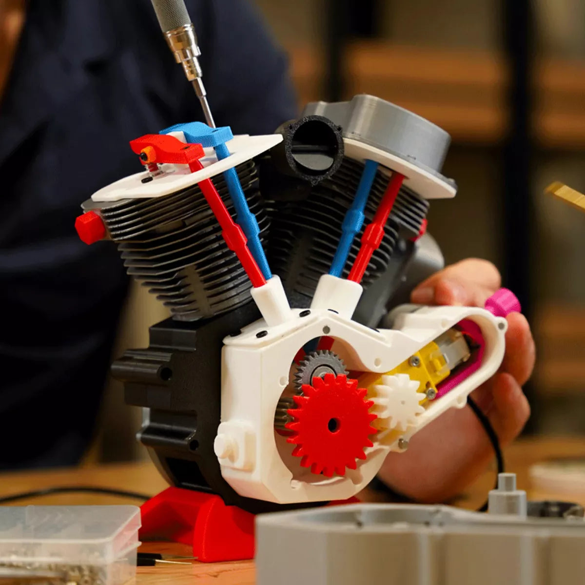 Kit Modelo de Motor Bambu Lab – Monte com Impressão 3D e Componentes Reais