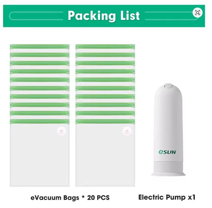 Kit de Bags de Armazenamento eSUN – Selado a Vácuo