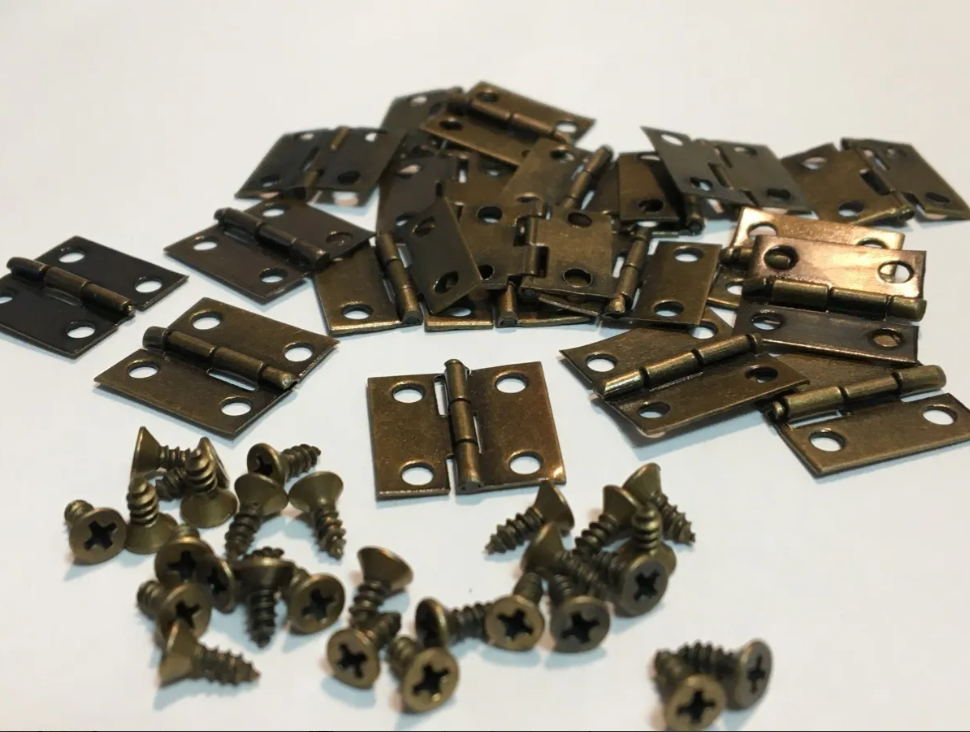 Mini Dobradiça 15x15 Bronze para Arcade, MDF e Artesanato