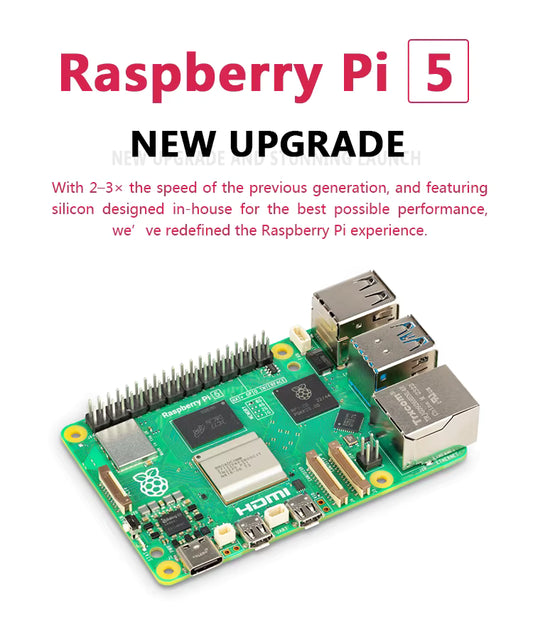 Raspberry Pi 5 Oficial – Placa ARM Cortex-A76 2.4GHz com 4GB ou 8GB RAM, Dual 4K, GPU VideoCore VII, PCIe e USB 3.0