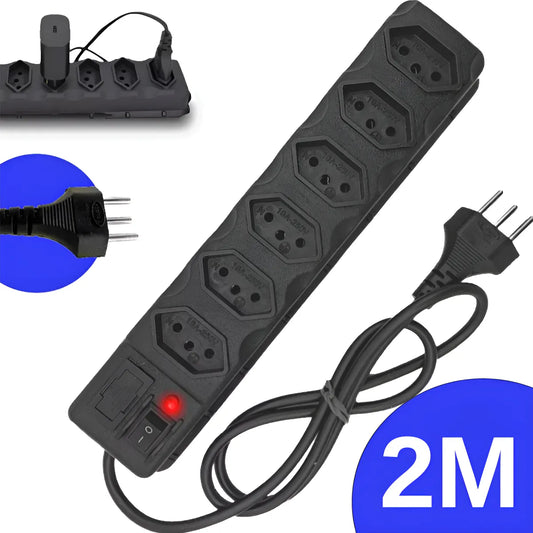 Filtro de Linha 6 Tomadas 10A com Cabo 2m – Ideal para Projeto Arcade e Eletrônica