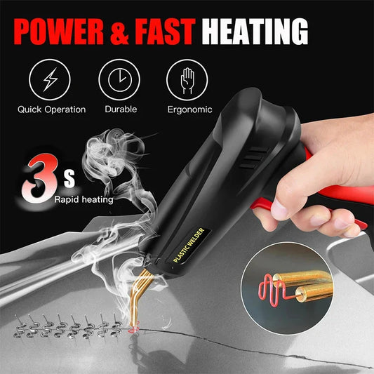 Kit de Solda de Plástico Profissional 2 em 1 – Grampeador Quente e Pistola 200W para Para-choques, PVC e Impressão 3D