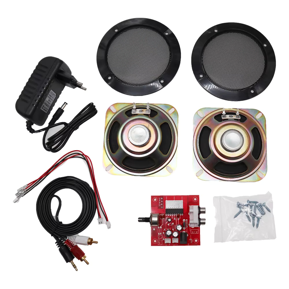Kit Caixa de Som com Amplificador para Arcade – Alto-falantes 4” 5W para Fliperama e Bartop
