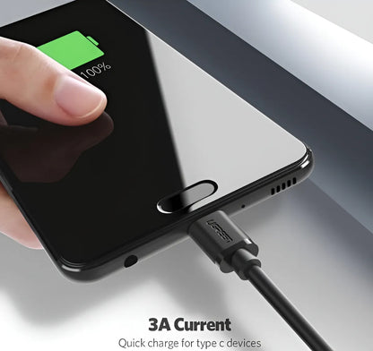 Cabo USB-C para Raspberry Pi 4 e 5 – Ugreen USB 3.0, 2m, 3A, Alta Velocidade