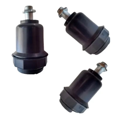 Kit 3 Soquetes Coluna E27 com Niple 2,5cm e Porca M10 | Para Lustres e Abajures