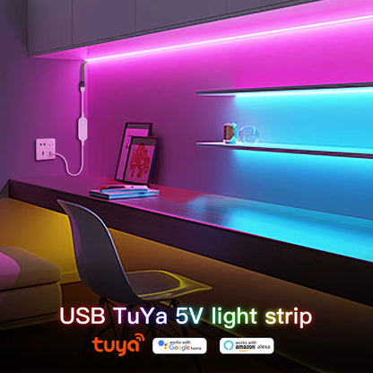 LED COB RGB Inteligente USB 5V – WiFi/Zigbee, Compatível com Tuya, Alexa e Google Home