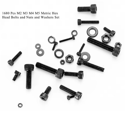 Kit de Parafusos Métricos M2 M3 M4 M5 – 1680 Unidades | Aço Liga Premium