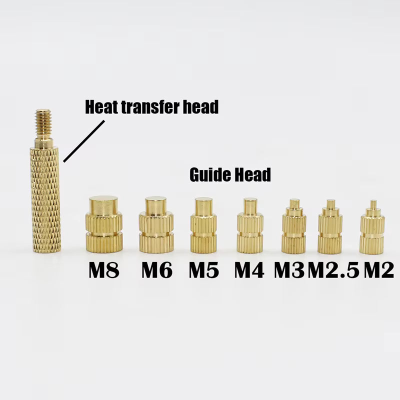 Kit de Insertos + Ferro de Solda para Impressão 3D | Ponteiras em Cobre, Heat-Set Profissional, Compatível com M2 a M8