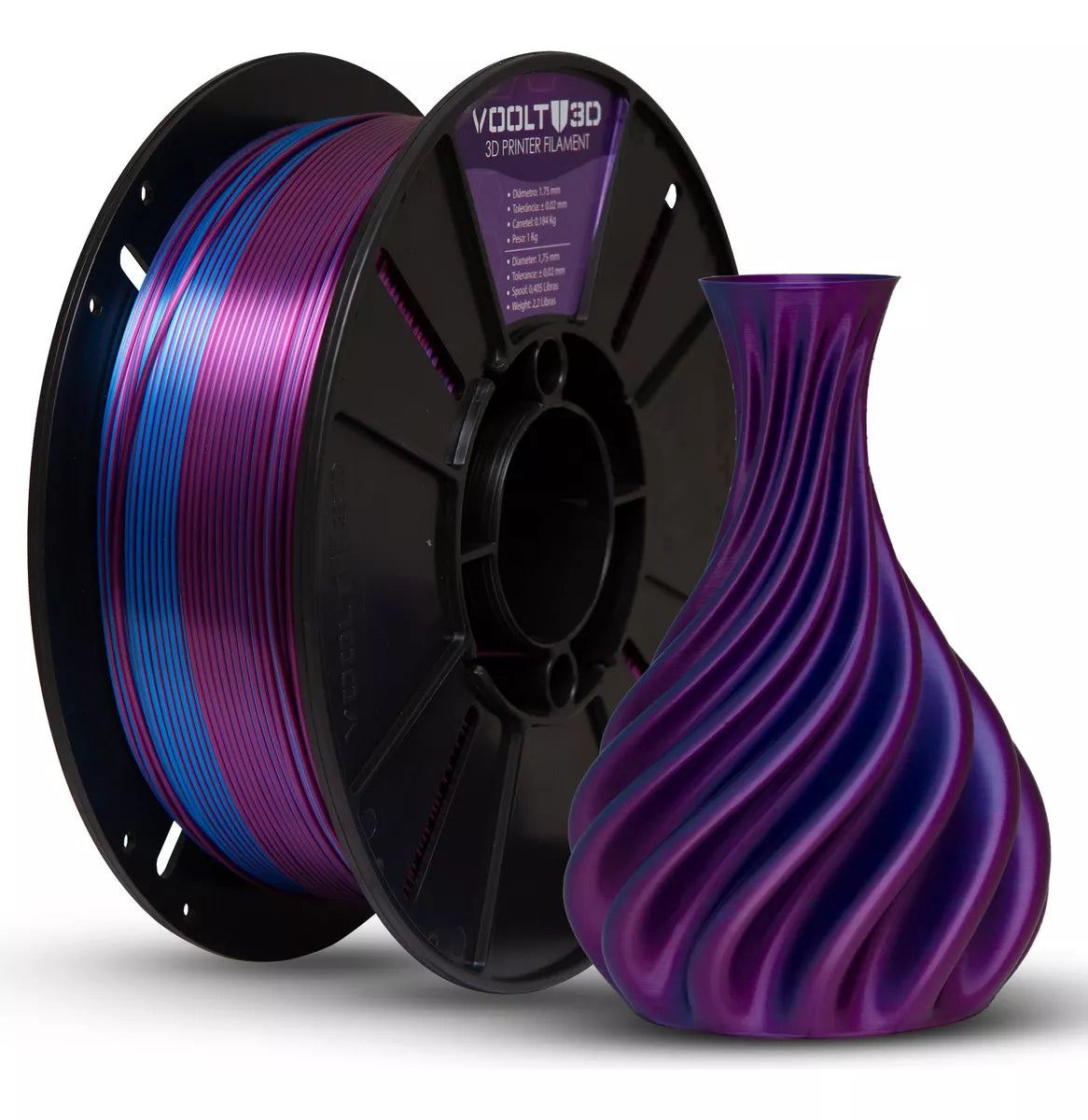 Filamento Voolt3D - PLA Silk Duo-Color 1kg - 1.75mm