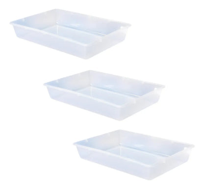 Kit com 3 Bandejas Plásticas 7 Litros Multiuso