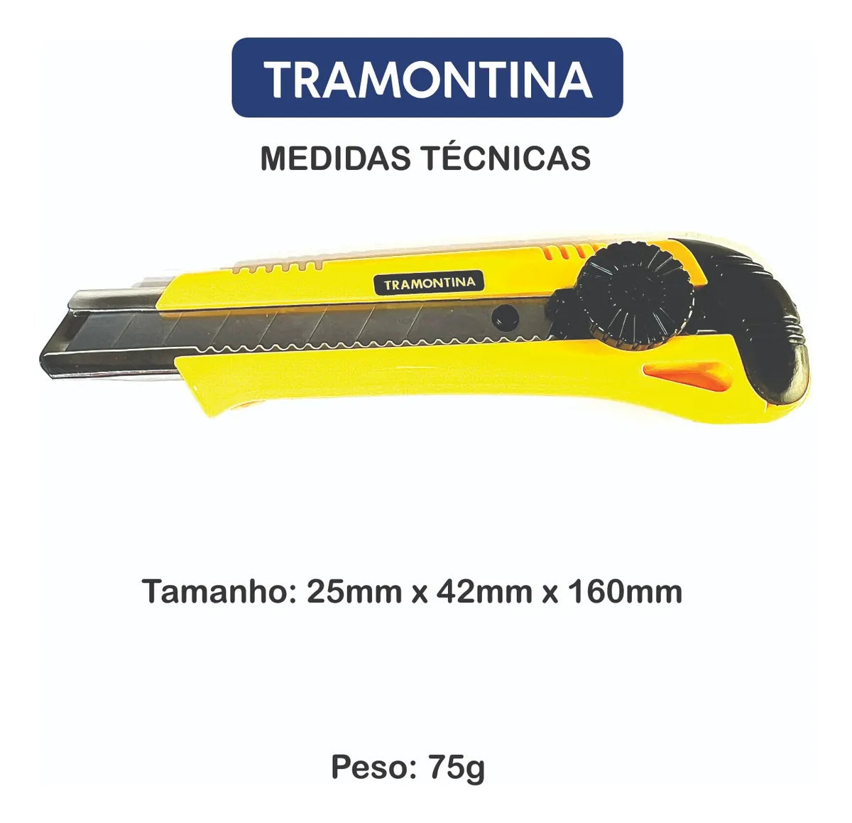 Estilete Profissional Tramontina MASTER 6" com 3 Lâminas – Corte Preciso e Seguro