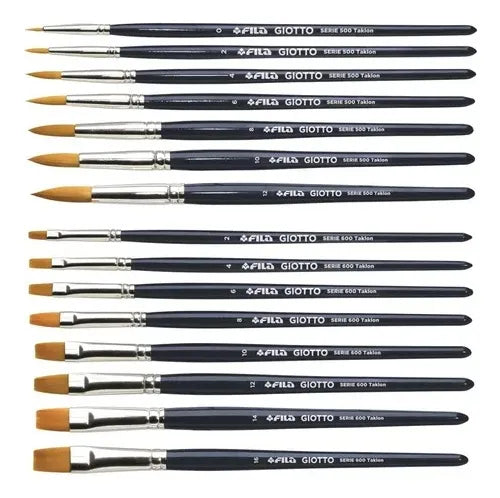 Kit com 15 Pincéis – Redondos e Chatos para Aquarela, Óleo, Acrílica e Tecido