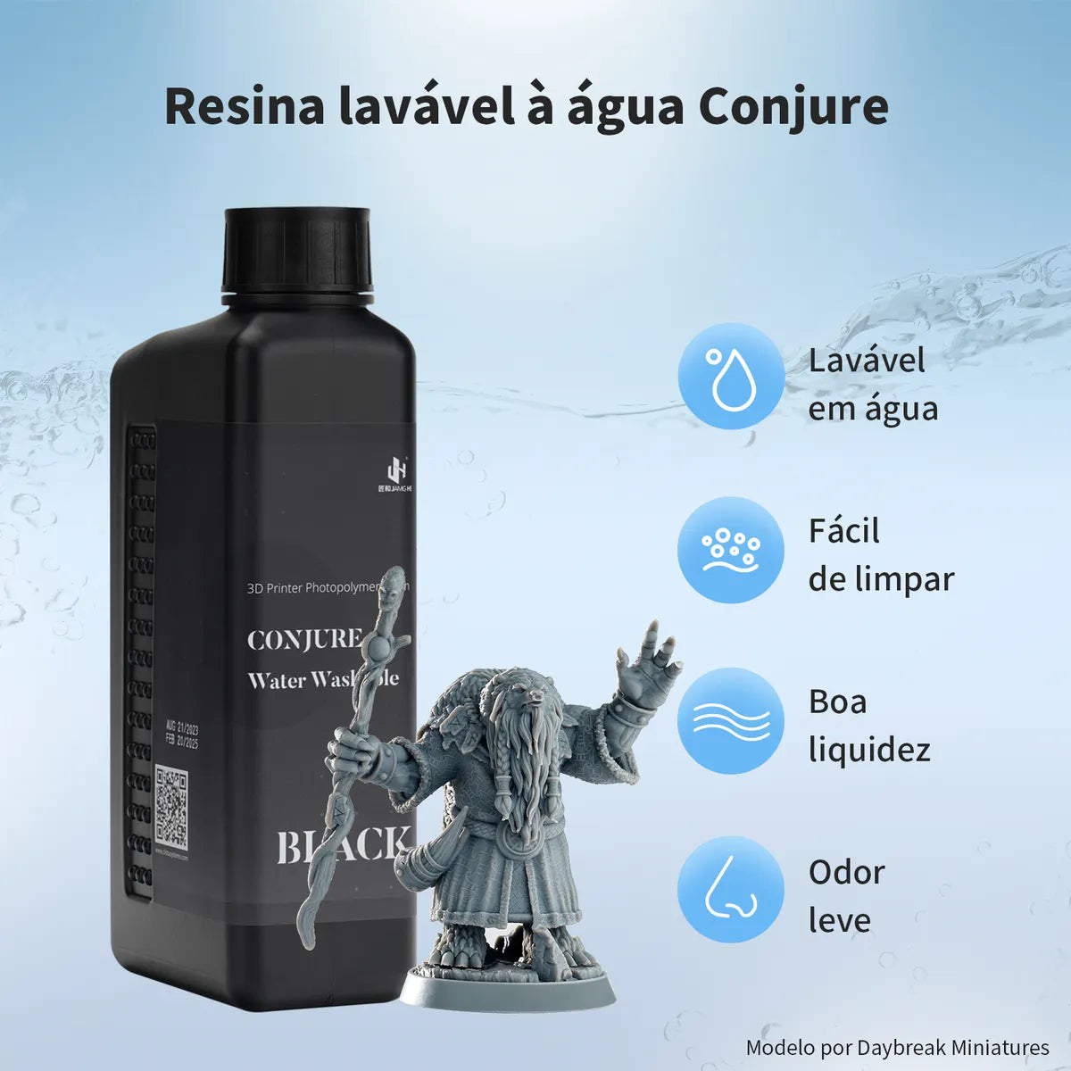 Resina 3D Conjure Lavável em Água (Water Washable) - 1Kg