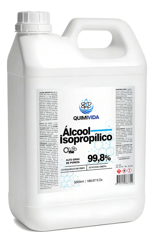 Álcool Isopropílico 99,8% - 5 Litros | Limpeza Profissional para Eletrônicos e Superfícies Sensíveis
