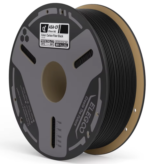 Filamento ASA com Fibra de Carbono ELEGOO ASA-CF 1.75mm 1Kg - Alta Resistência UV, Intempéries e Mecânica