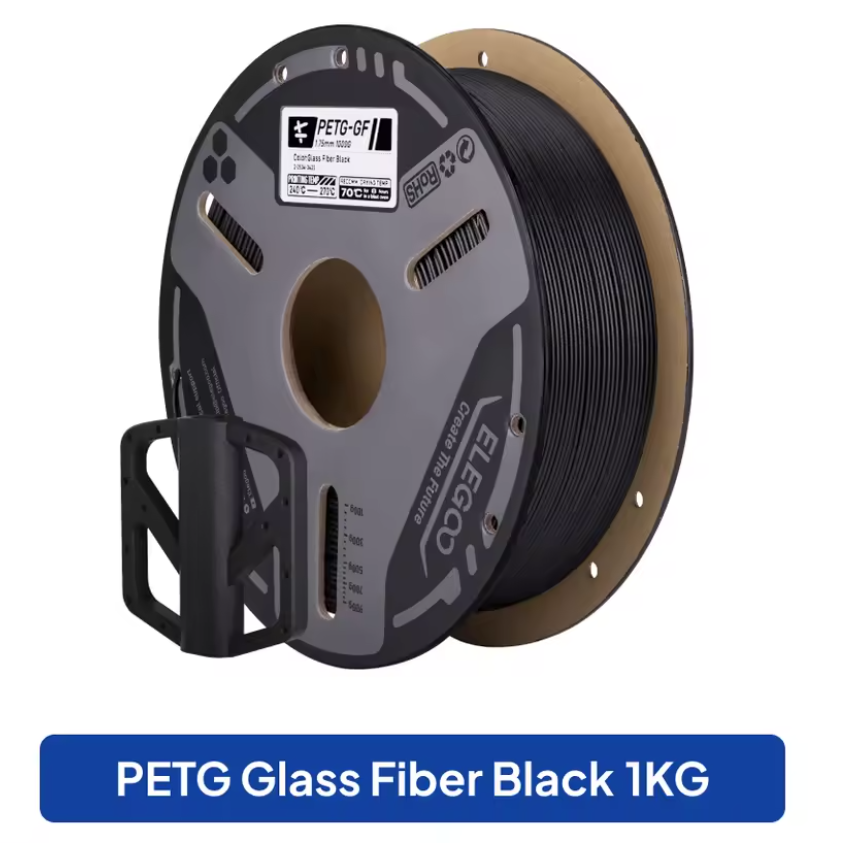 Filamento ELEGOO PETG Glass Fiber (PETG-GF) 1.75mm Black 1kg - Reforçado com Fibra de Vidro
