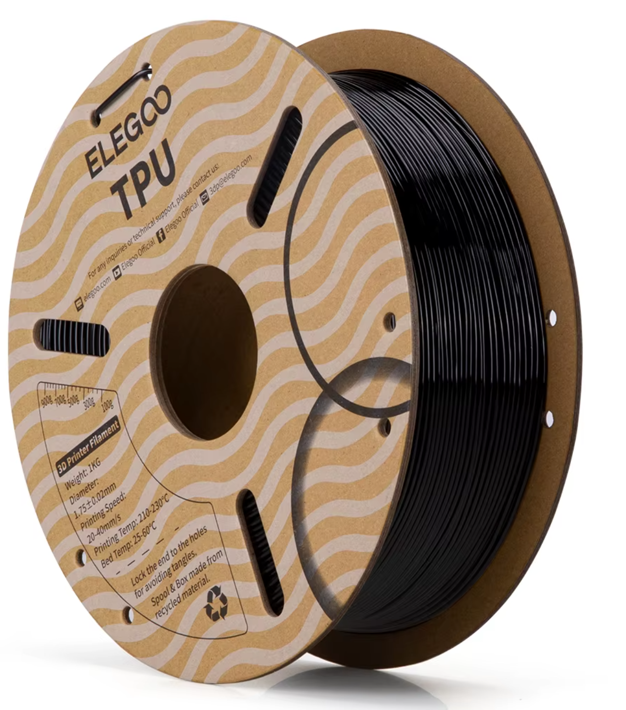 Filamento ELEGOO TPU 1.75mm 1kg (Dureza Shore 95A)