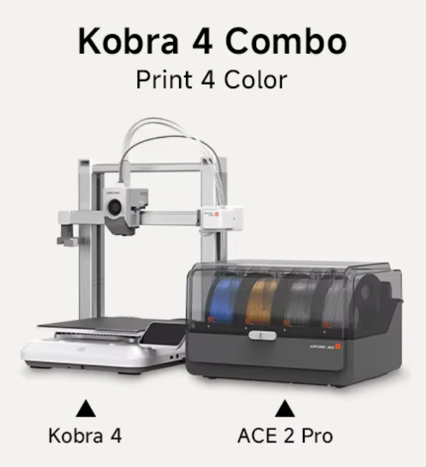 Impressora 3D ANYCUBIC Kobra 4 / Kobra 4 Combo 600mm/s - Câmera AI e Sistema Multicolorido ACE 2 Pro
