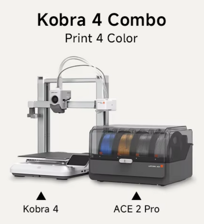Impressora 3D ANYCUBIC Kobra 4 / Kobra 4 Combo 600mm/s - Câmera AI e Sistema Multicolorido ACE 2 Pro