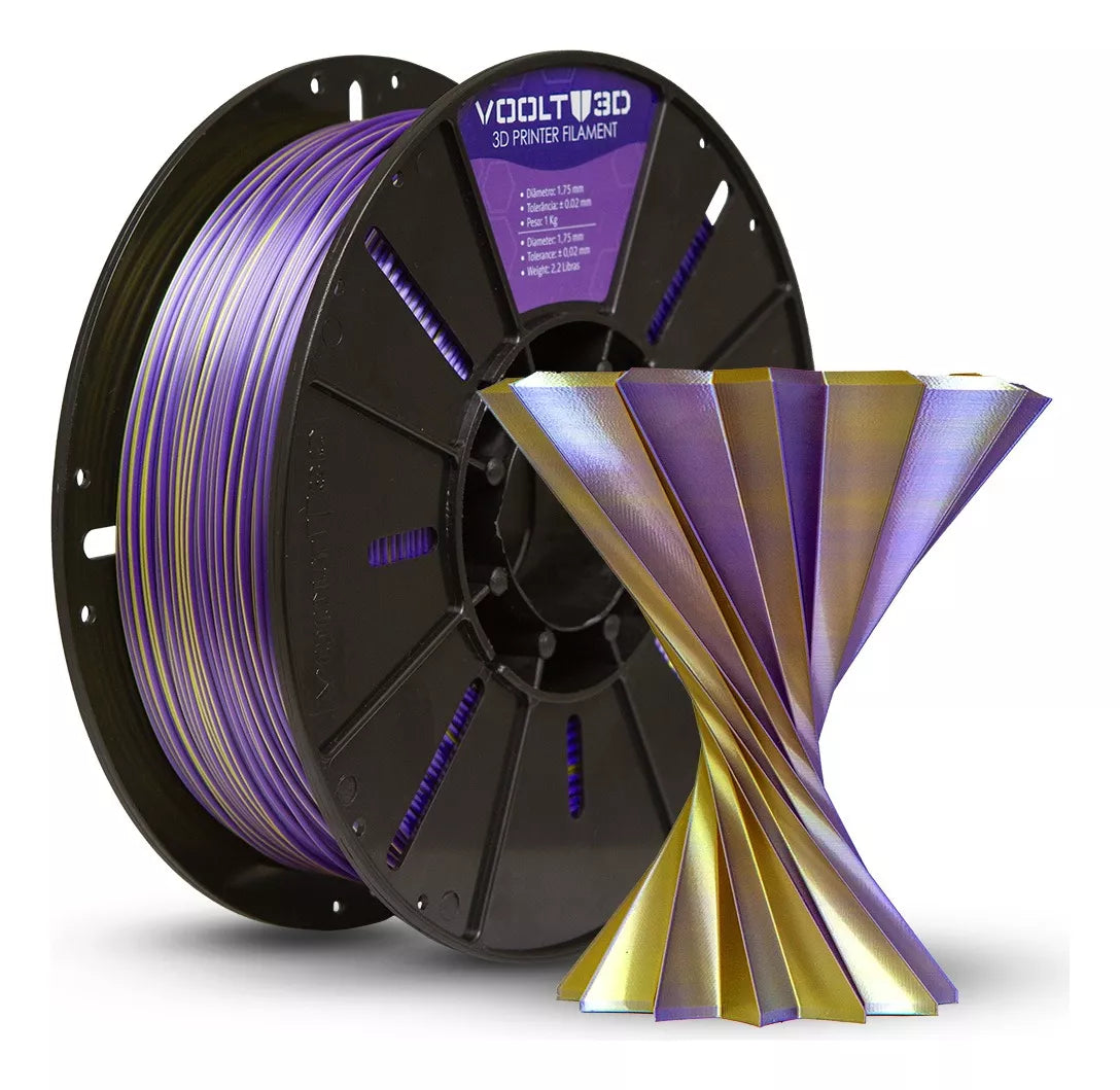 Filamento Voolt3D - PLA Silk Duo-Color 1kg - 1.75mm