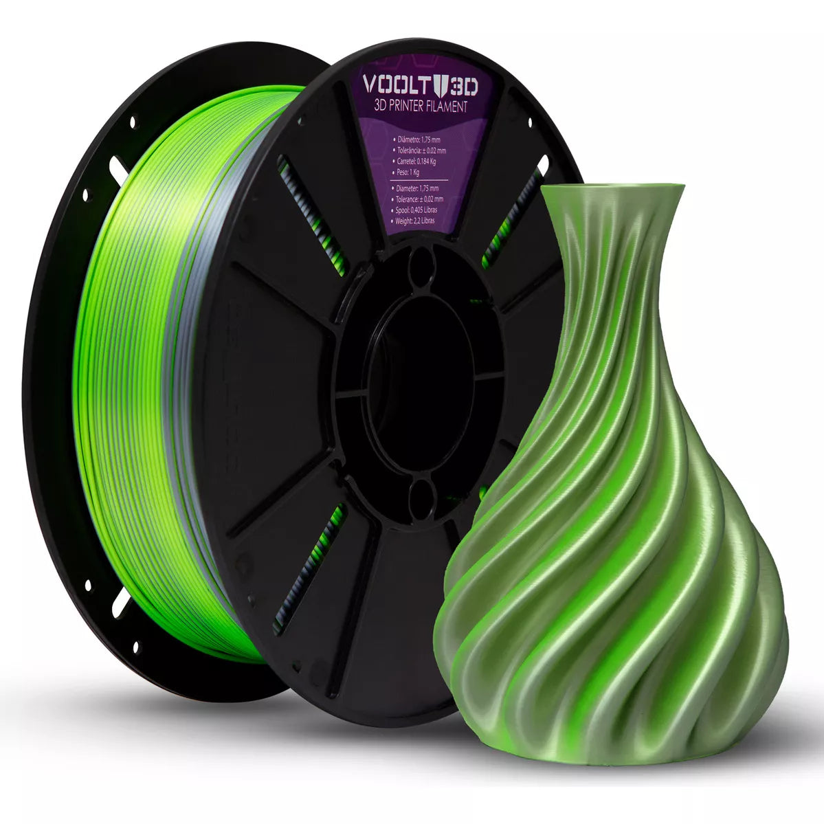 Filamento Voolt3D - PLA Silk Duo-Color 1kg - 1.75mm
