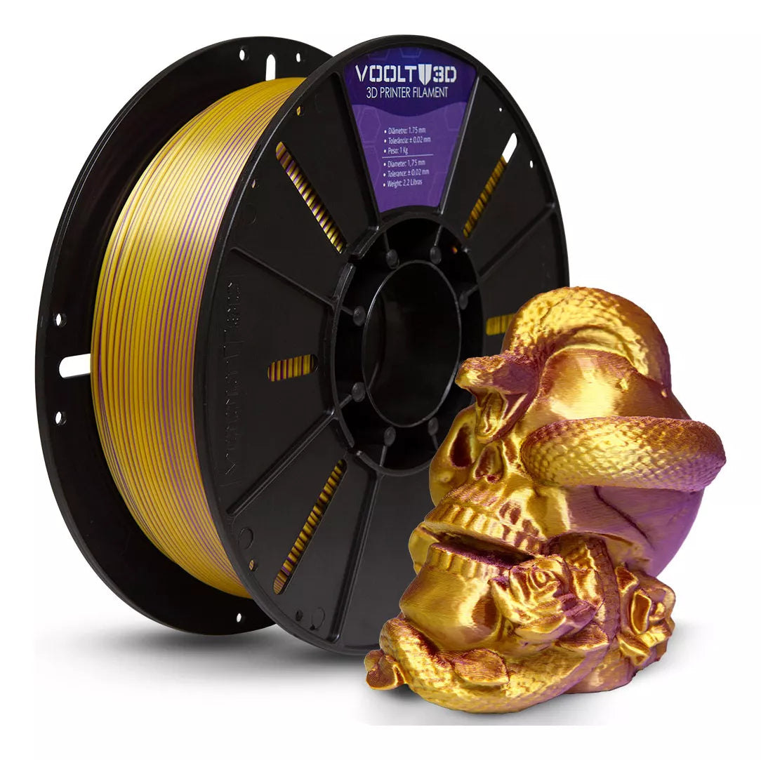 Filamento Voolt3D - PLA Silk Duo-Color 1kg - 1.75mm