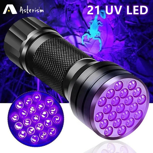 Lanterna Ultravioleta 21 LEDs 365nm – Ideal para Cura de Detalhes em Impressão 3D Resina
