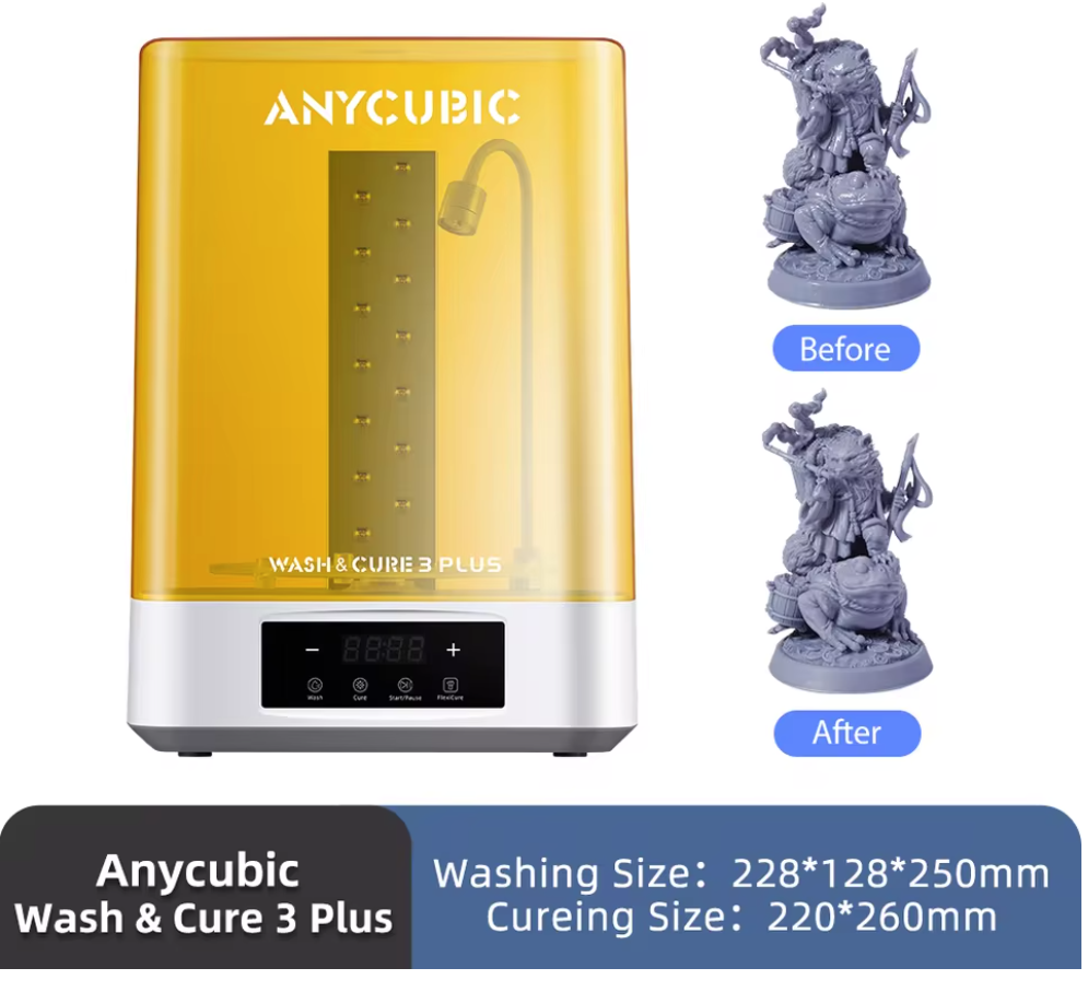 Estação de Lavagem e Cura 2 em 1 ANYCUBIC Wash & Cure (3 / 3 Plus / Max) - Pós-Processamento para Impressão 3D de Resina