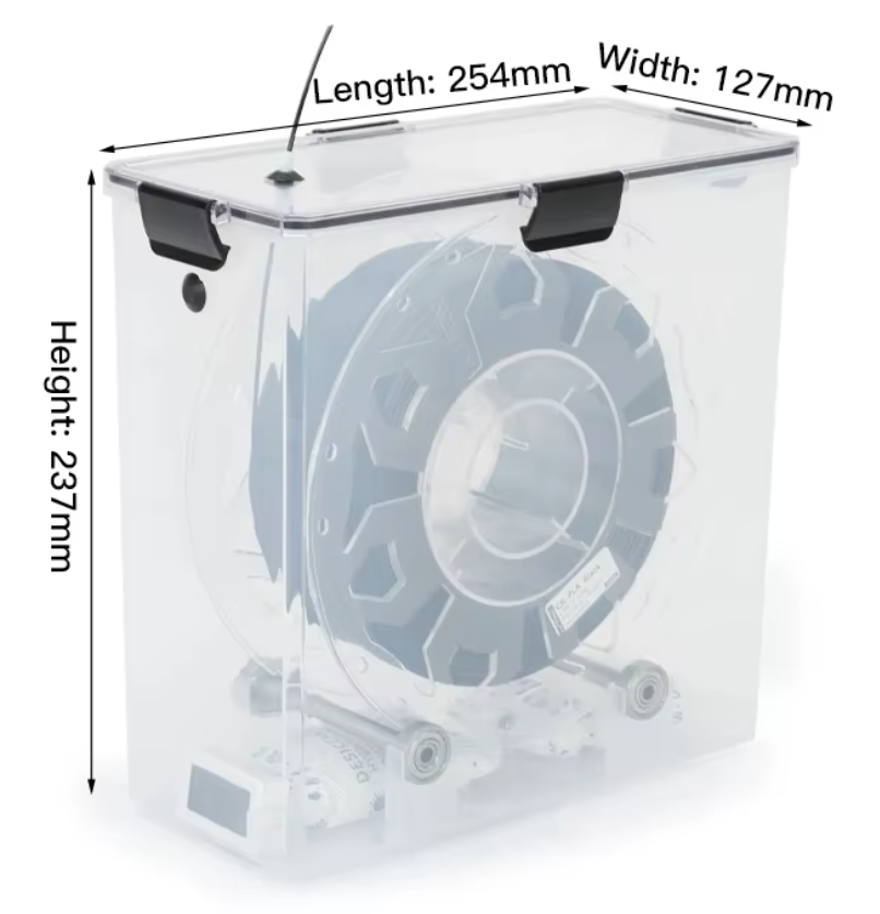 Dry Box Hermética para Filamento 1.75mm - Caixa Organizadora com Higrômetro Digital